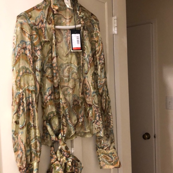 Watercolor Sheer Silk Patricia Pepe Blouse - Picture 1 of 6